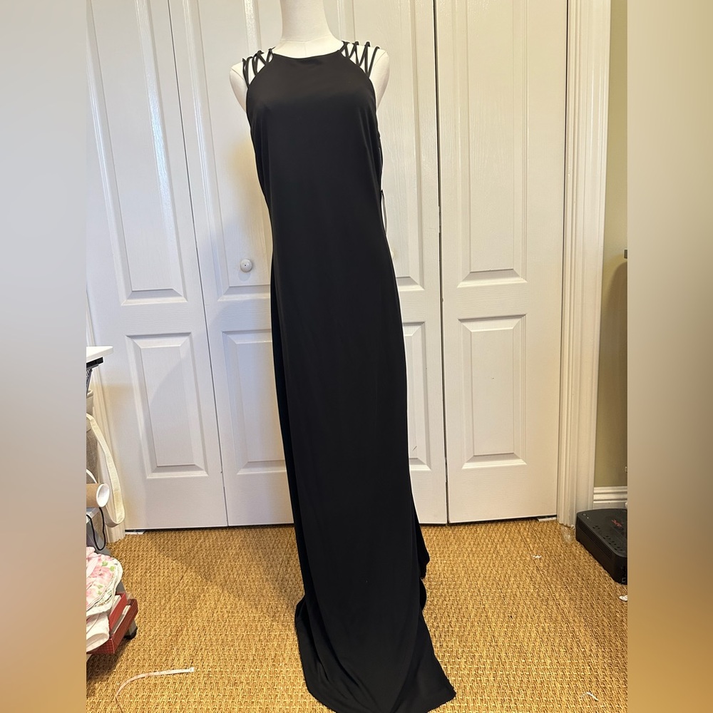 NWT Lauren Ralph Lauren black gown size 12